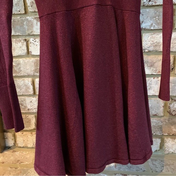 Free People | Wildest Dreams Mini Sweater Dress in Wine - Picture 13 of 16